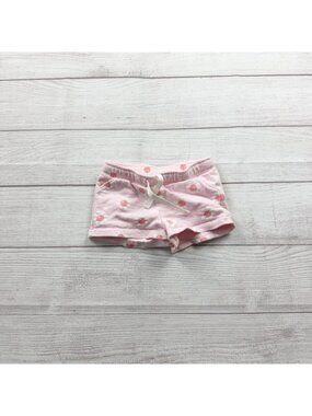 Carter’s Baby Girl Pink Floral Shorts Soft Cotton Design Bow 6-9 Months